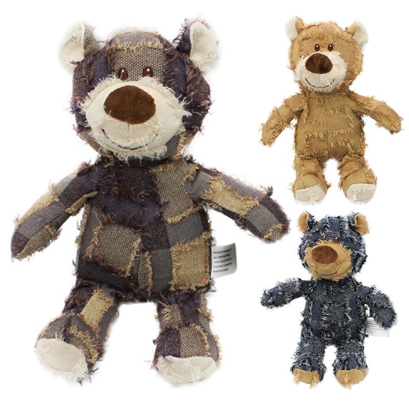 Bear-Shaped Plush Squeak Toy