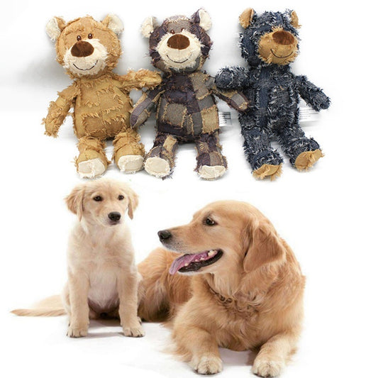 Bear-Shaped Plush Squeak Toy
