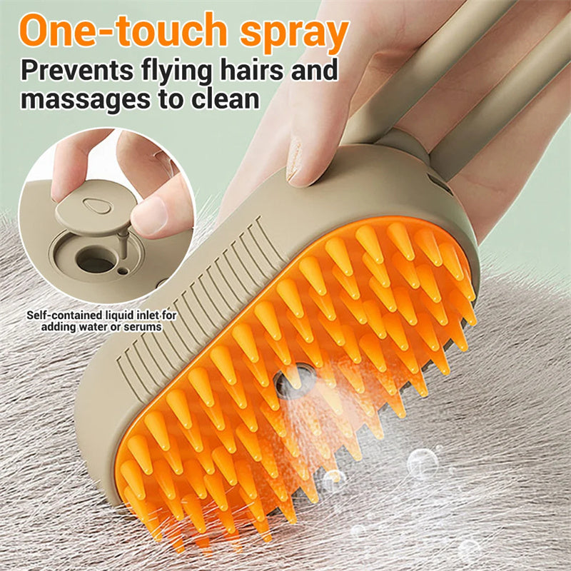 3-in-1 Electric Cat and Dog Steam Brush