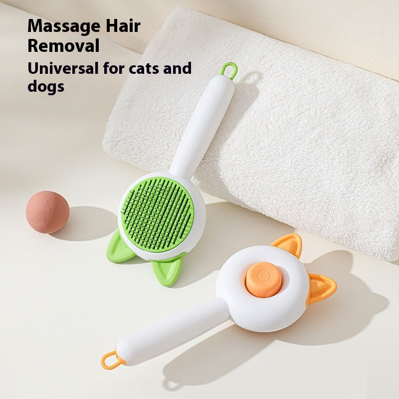 Self-Cleaning and Dematting Pet Brush