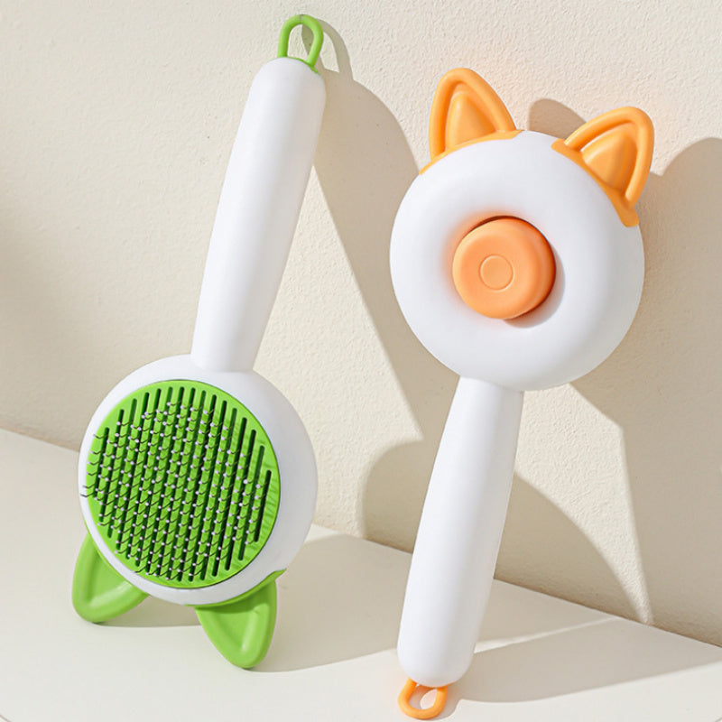 Self-Cleaning and Dematting Pet Brush