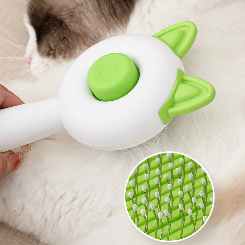 Self-Cleaning and Dematting Pet Brush