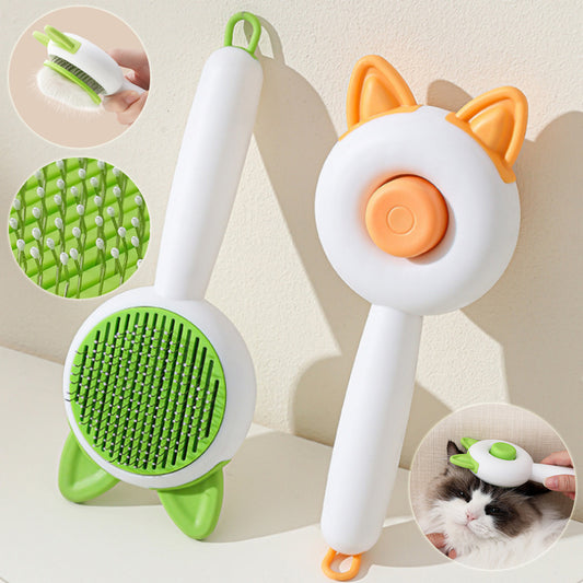 Self-Cleaning and Dematting Pet Brush