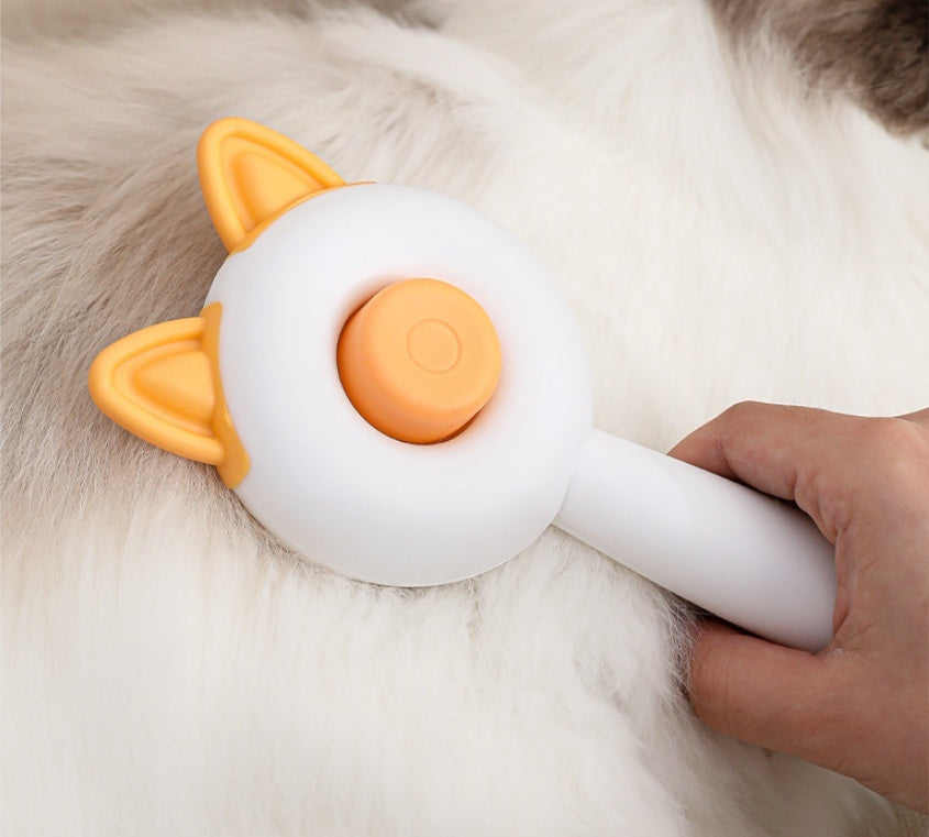 Self-Cleaning and Dematting Pet Brush